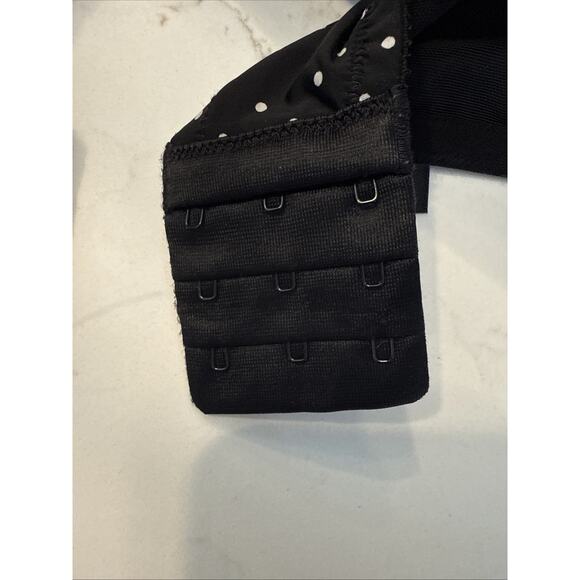 Torrid Plunge Push Up Bra Size 40DD Black White Polka Dot Bow Retro Underwire - Picture 3 of 9